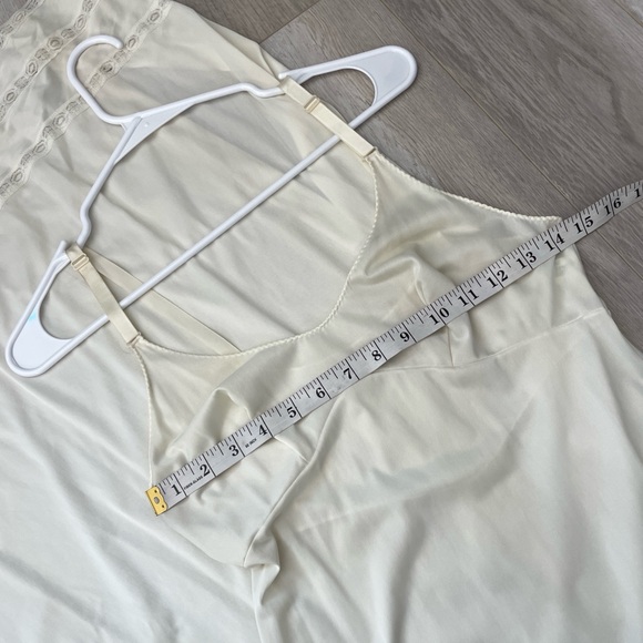 Vintage Maxi Slip Dress formal length sears womens Cream (xsmall) classic - Picture 3 of 6